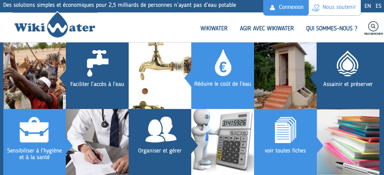 photo de la page d'accueil du site Wikiwater.fr